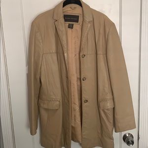 Banana Republic Leather Jacket Womens M Soft Tan